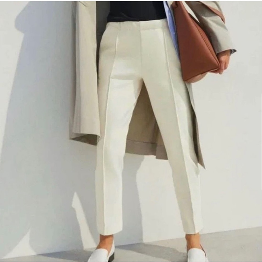 Everlane The Dream Pant Tapered Leg Soft Ponte Knit Canvas Cream